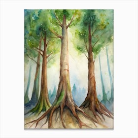 4 Towering Trees With Buttress Roots (1) Canvas Print