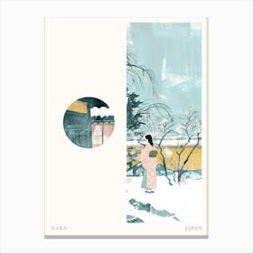 Nara Japan 4 Cut Out Travel Poster Canvas Print