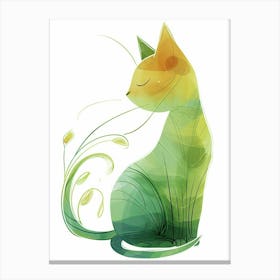 Khao Manee Cat Clipart Illustration 4 Canvas Print