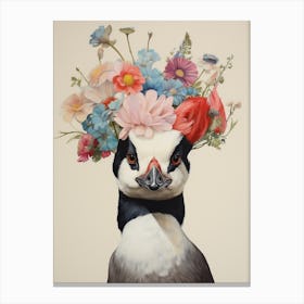 Bird With A Flower Crown Bufflehead 1 Canvas Print