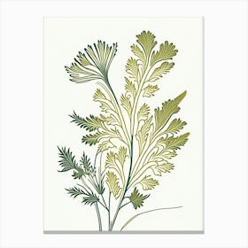 Mustard Herb William Morris Inspired Line Drawing Canvas Print