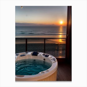 Hot Tub And A Sunset Canvas Print