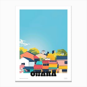 Osaka Japan 1 Colourful Travel Poster Canvas Print