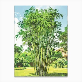 Bamboo Tree Storybook Illustration 2 Canvas Print