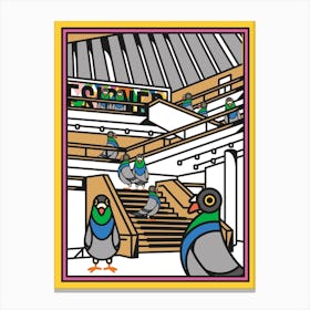London Pigeons At The Design Museum Canvas Print