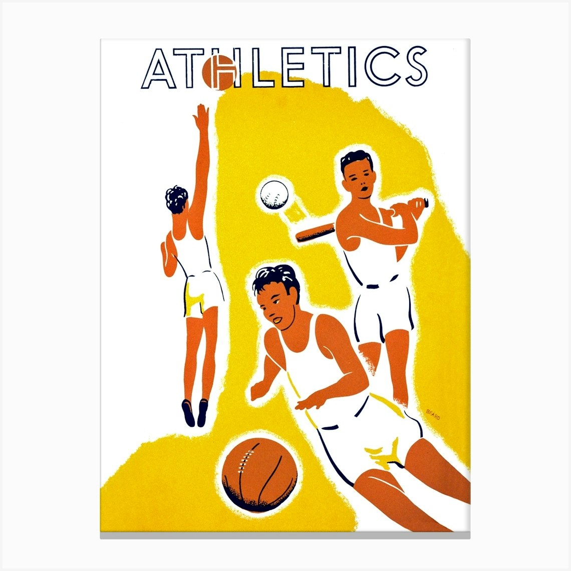 Athletics, Vintage Sport Poster Canvas Print by Vintage Spirit