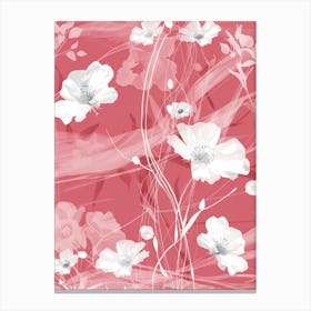 Pink Flowers On A Pink Background 1 Canvas Print