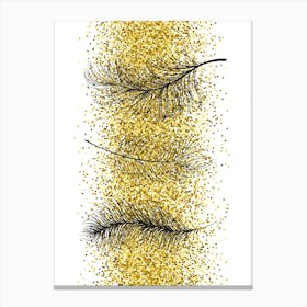 Glitter Luxury Feathers Canvas Print