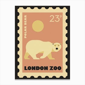 London Zoo Stamp Polar Bear Kids Art Print Canvas Print