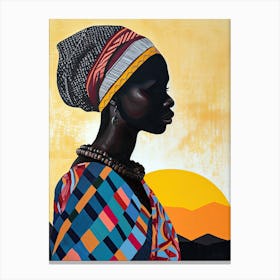 Africa Boho Art; Tribe Woman 3 Canvas Print