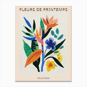 Spring Floral French Poster  Heliconia 2 Canvas Print