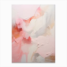 Muted Pink Tones, Abstract Raw Painting 6 Canvas Print