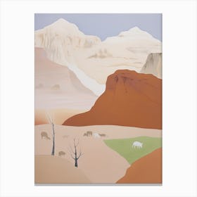 Taklamakan Desert   Asia (China), Contemporary Abstract Illustration 3 Canvas Print