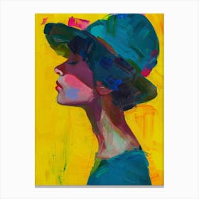 Portrait Of A Woman In A Hat 12 Canvas Print