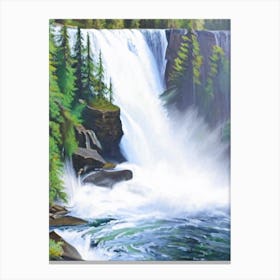 The Lower Falls Of The Lewis River, United States Peaceful Oil Art  Canvas Print