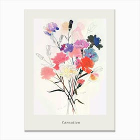 Carnation 2 Collage Flower Bouquet Poster Canvas Print