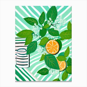 Mint Summer Illustration 8 Canvas Print