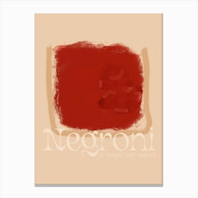 Negroni - Cocktail Quote Artwork Canvas Print