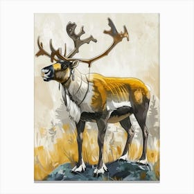 Caribou Precisionist Illustration 1 Canvas Print
