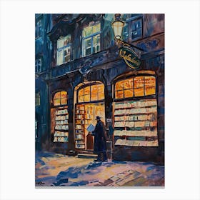 Prague Book Nook Bookshop 1 Canvas Print
