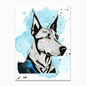 Geometric Dog Portrait Canvas Print