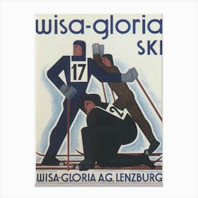 Wisa-Gloria Switzerland Vintage Ski Poster Canvas Print