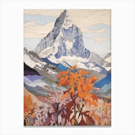 Makalu Nepal 2 Colourful Mountain Illustration Canvas Print