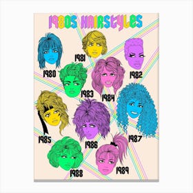 80s Hairstyles Canvas Print