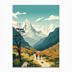 Great Himalaya Trail Nepal 2 Vintage Travel Illustration Canvas Print