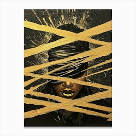 Gold And Black 56 Canvas Print