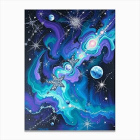 Flux Schnell Bold Acrylic Painting Galaxy Wall Art With Swirli 2 1 Leinwandbild