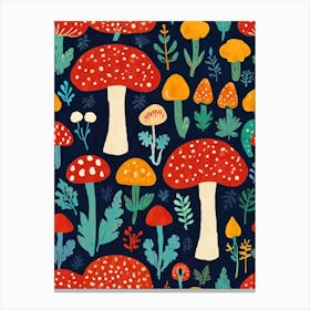 Mushroom Seamless Pattern Canvas Print