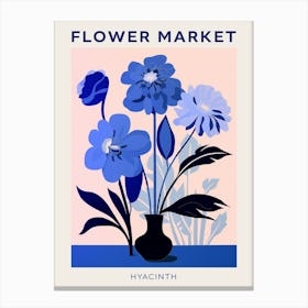 Blue Flower Market Poster Hyacinth 3 Canvas Print