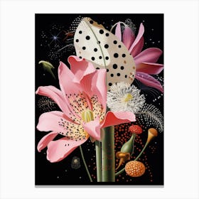 Surreal Florals Pink Flower 8 Flower Painting Canvas Print