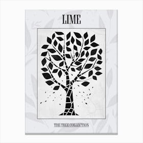 Lime Tree Simple Geometric Nature Stencil 21 Poster Canvas Print