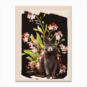 Cat In The Garden 2 Canvas Print