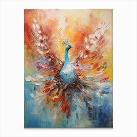 Peacock Abstract Expressionism 4 Canvas Print