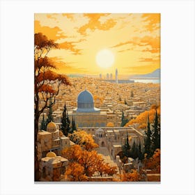 Jerusalem's Jewel: Iconic Dome in the Skyline Canvas Print