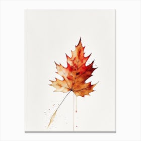 Maple Leaf Minimalist Watercolour 3 Canvas Print