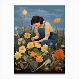 Girl In The Garden 1 Canvas Print