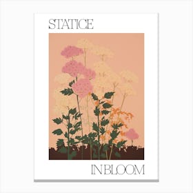 Statice In Bloom Flowers Bold Illustration 4 Canvas Print