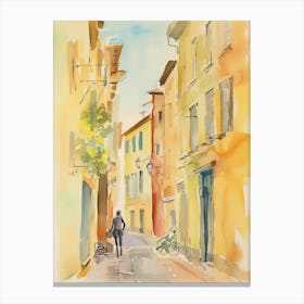 Ferrara, Italy Watercolour Streets 1 Canvas Print