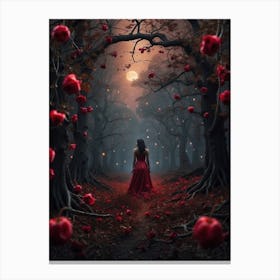 Girl In A Red Dress Canvas Print