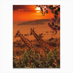 African Giraffe Scenery Canvas Print