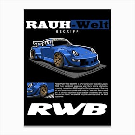 Porsche RWB Blue Canvas Print