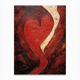 Impasto Red Heart Canvas Print
