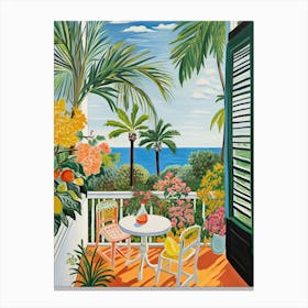 Miami Beach, Florida, Matisse And Rousseau Style 6 Canvas Print