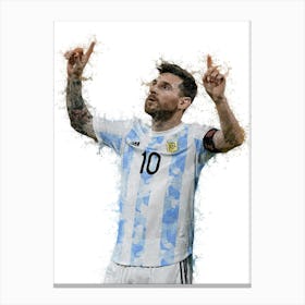 Lionel Messi Captain Argentina Watercolor Canvas Print