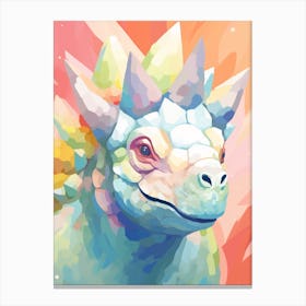 Colourful Dinosaur Triceratops 2 Canvas Print