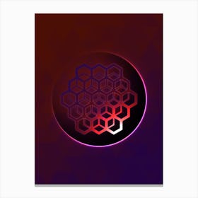 Geometric Neon Glyph on Jewel Tone Triangle Pattern 288 Canvas Print